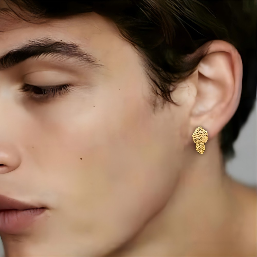 Gold-Plated Copper Stud Earrings