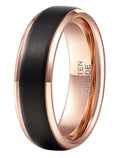 Double Groove Black Electroplated Tungsten Ring