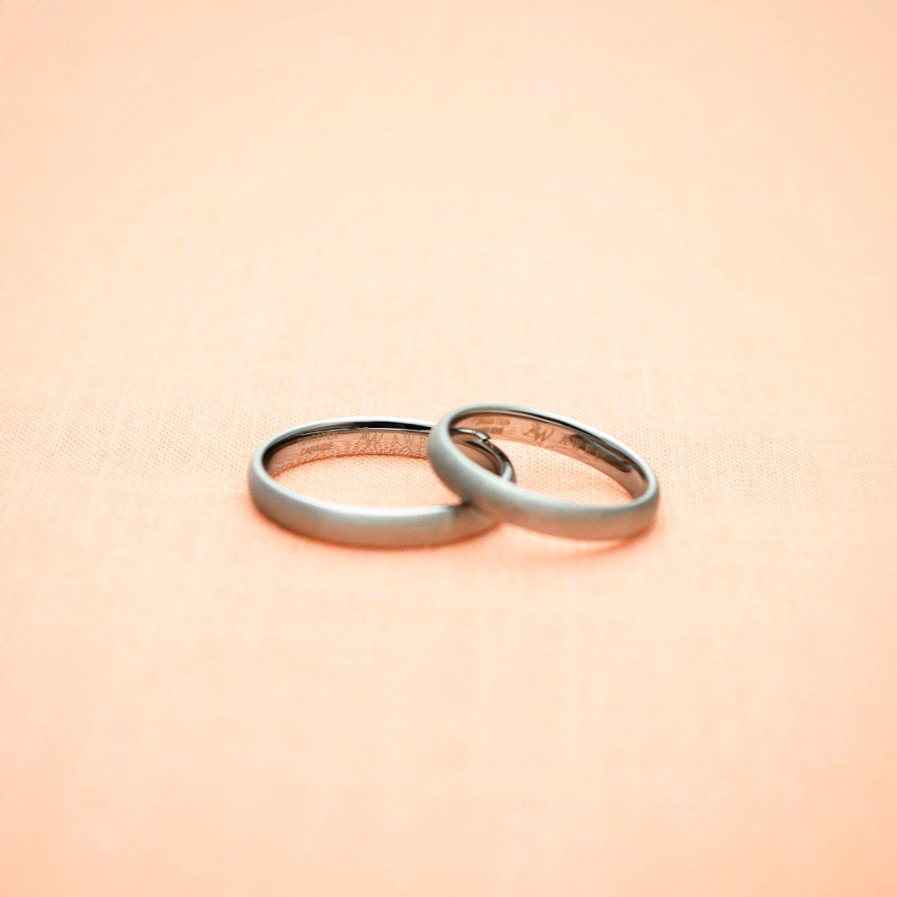 Unisex Tungsten Steel Engagement Ring Set