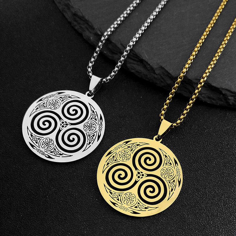 Men's Stainless Steel Pendant Box Chain Necklace