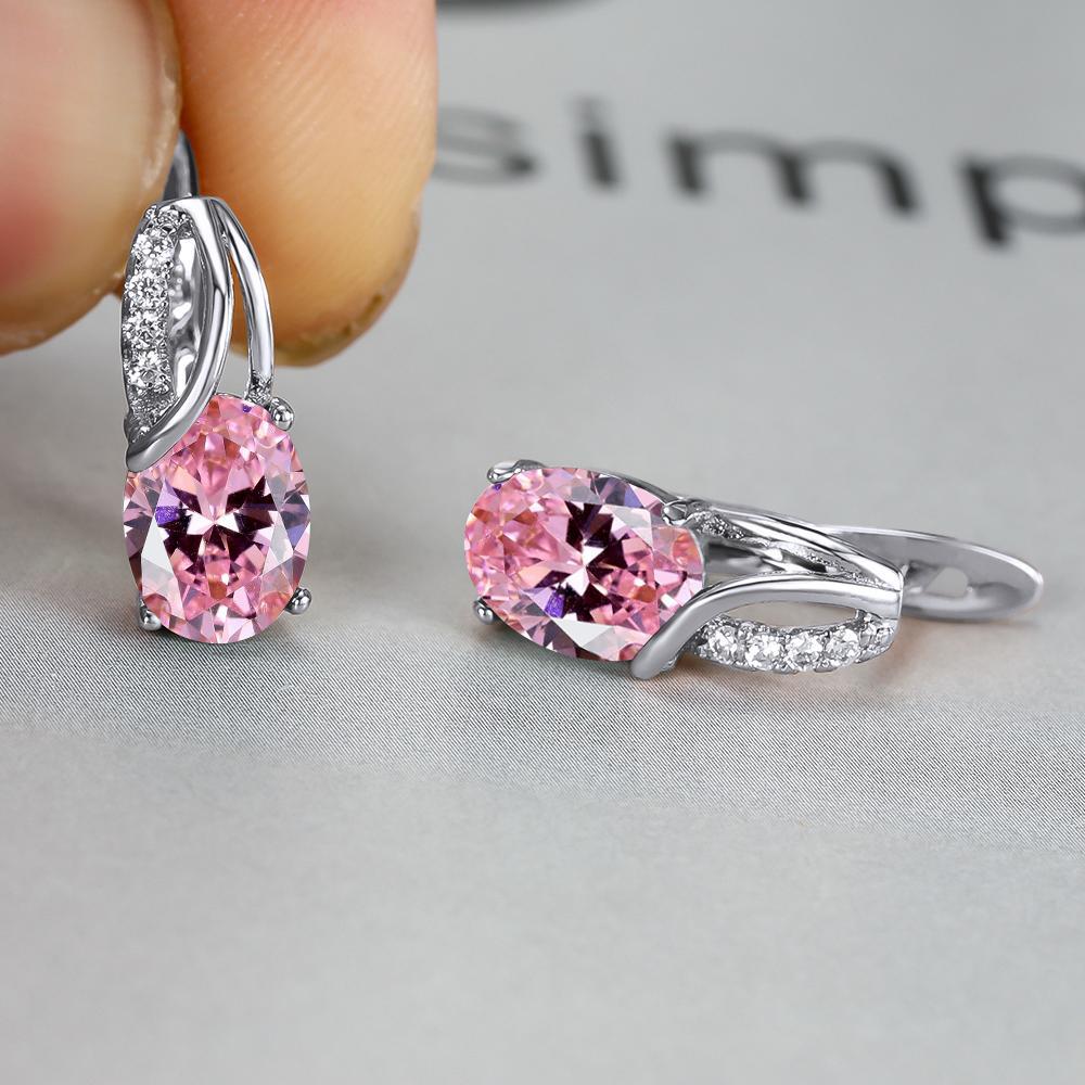 Vintage Oval Cut Zircon Earrings for Bridesmaids