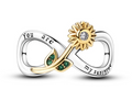 925 Sterling Silver Sunflower Heart Charms for Bracelets