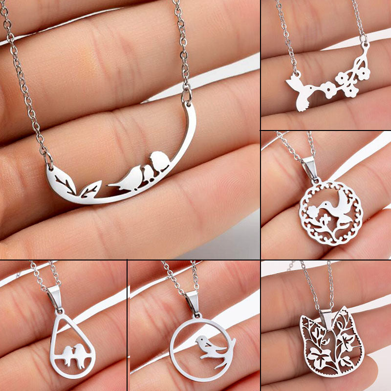 Spring Accessories Minimalist Stainless Steel Pendant Necklace