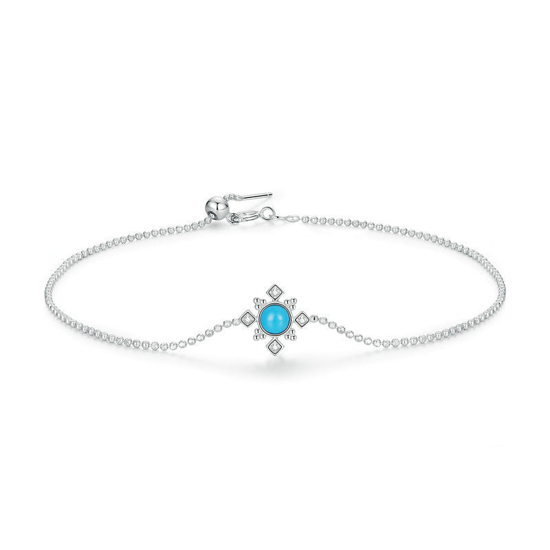 Platinum Plated Round Bead Bracelet
