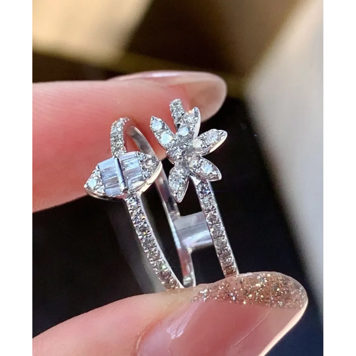 Three-layer Zircon Ring