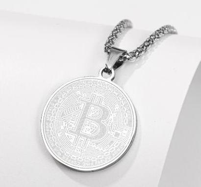 Men's Titanium Steel Bitcoin Pendant Necklace