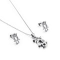 Creative Hollow Owl Necklace and Stainless Steel Earring Set