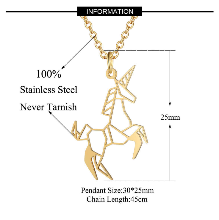 Unicorn Titanium Steel Necklace with Pendant