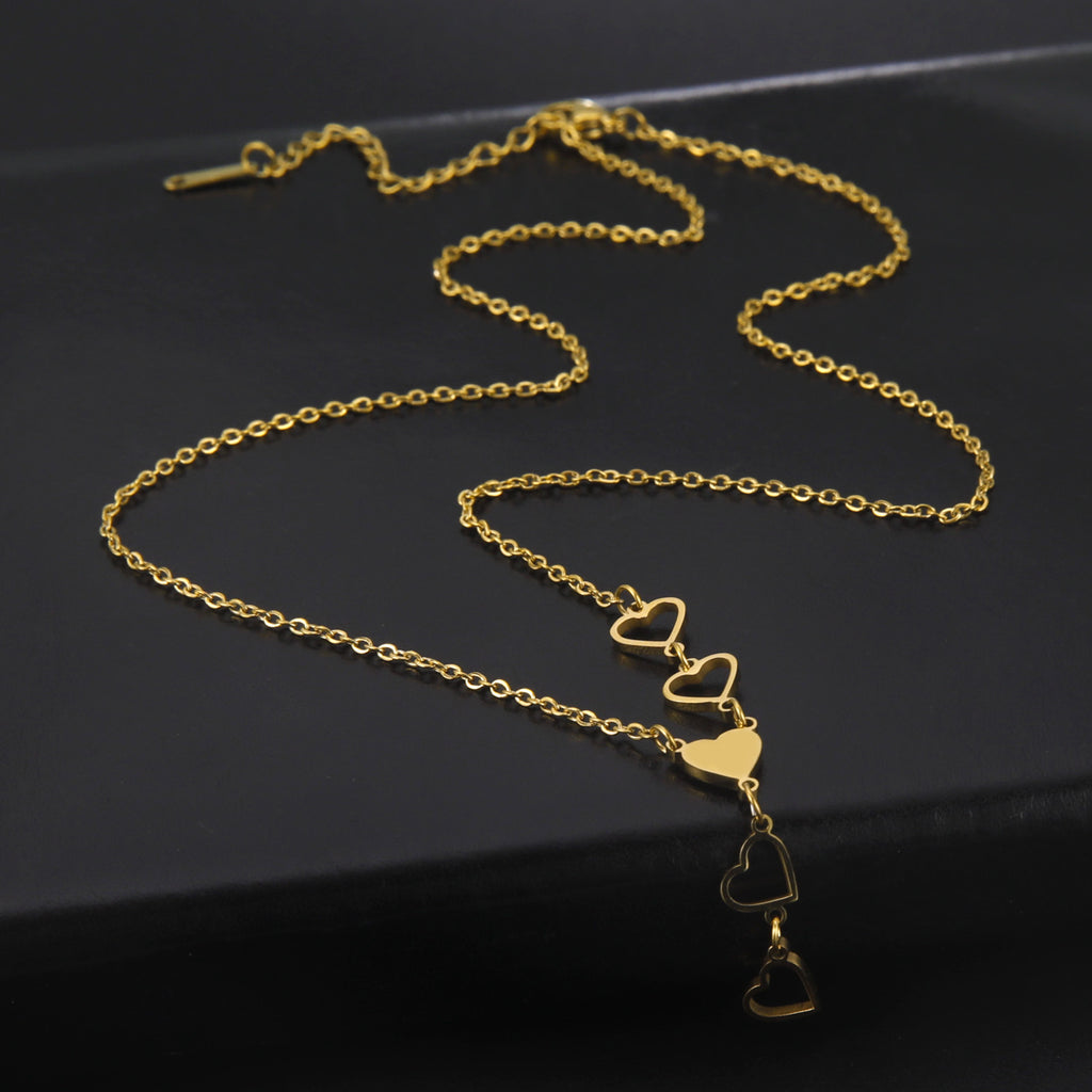 Delicate Titanium Steel Heart Pendant Necklace