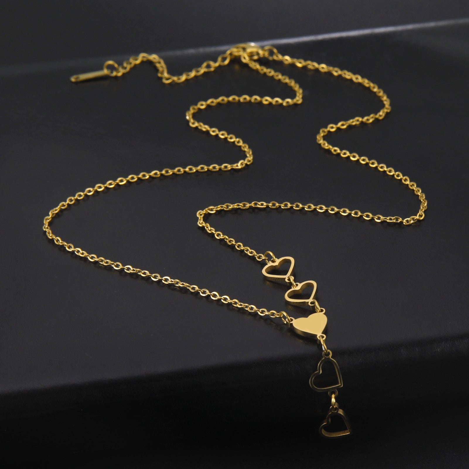 Delicate Titanium Steel Heart Pendant Necklace