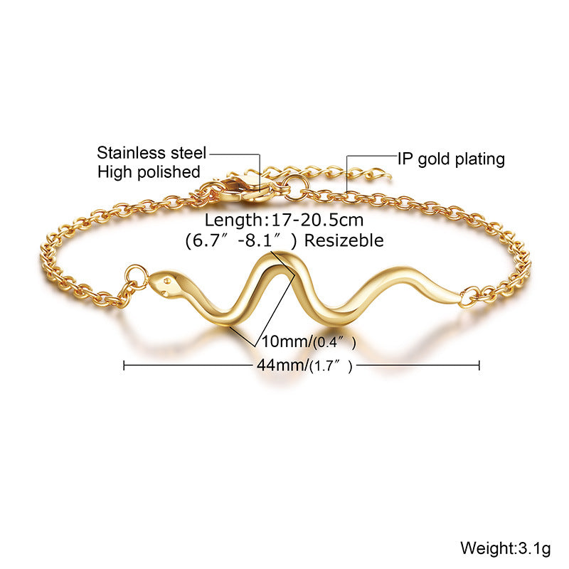 Colorful Zircon Geometric Gold Stainless Steel Bracelet