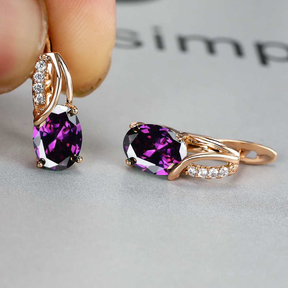 Vintage Oval Cut Zircon Earrings for Bridesmaids