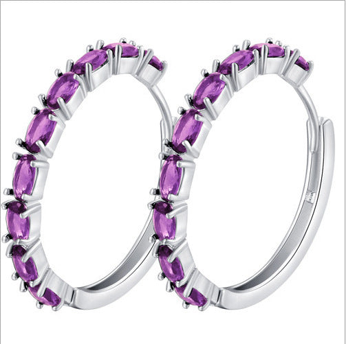 Zircon Earrings and Round Studs Set