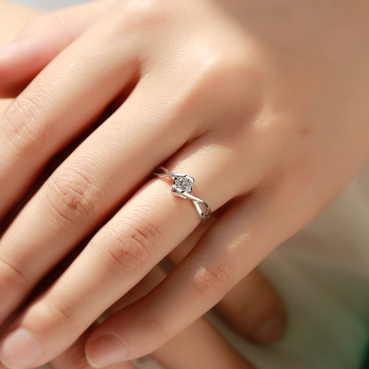 Heart-Shaped Hollow Eight Hearts Eight Arrows Platinum Ring