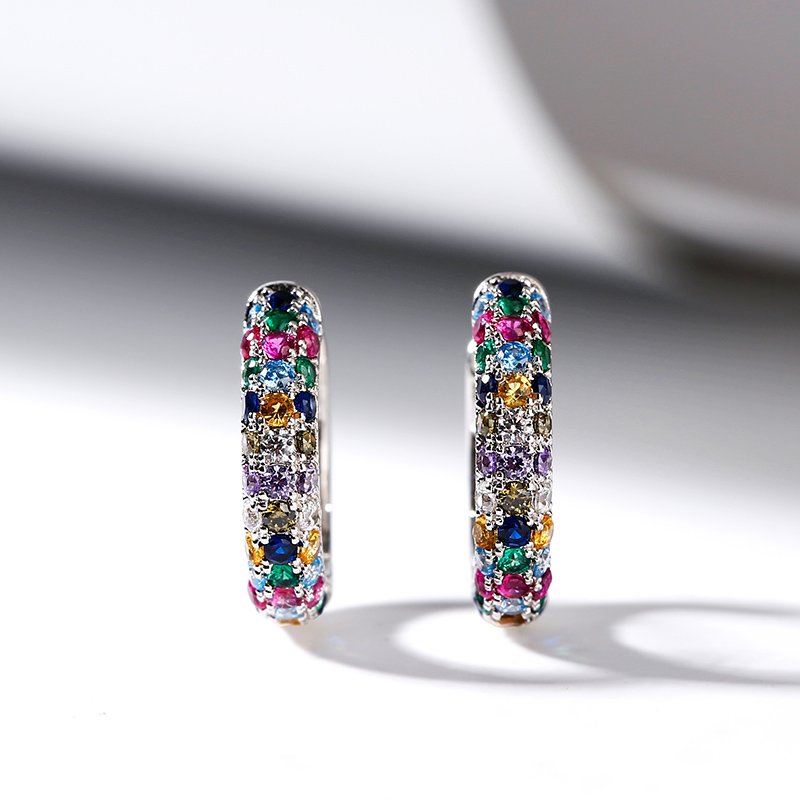 Colorful Zircon Earrings for Women's Parties