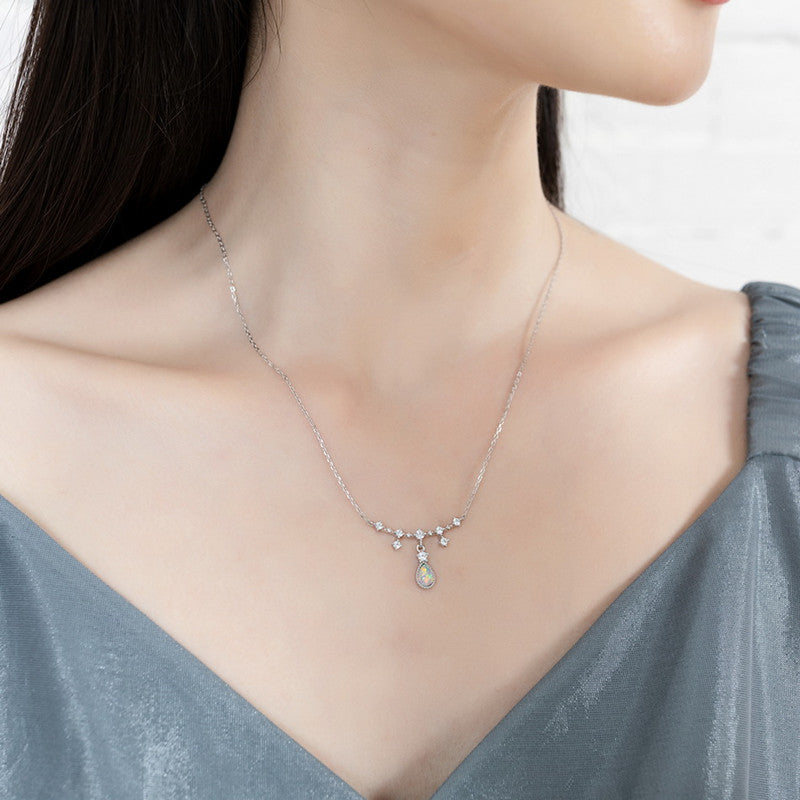 Elven Tears Moonstone Necklace with Silver Pendant