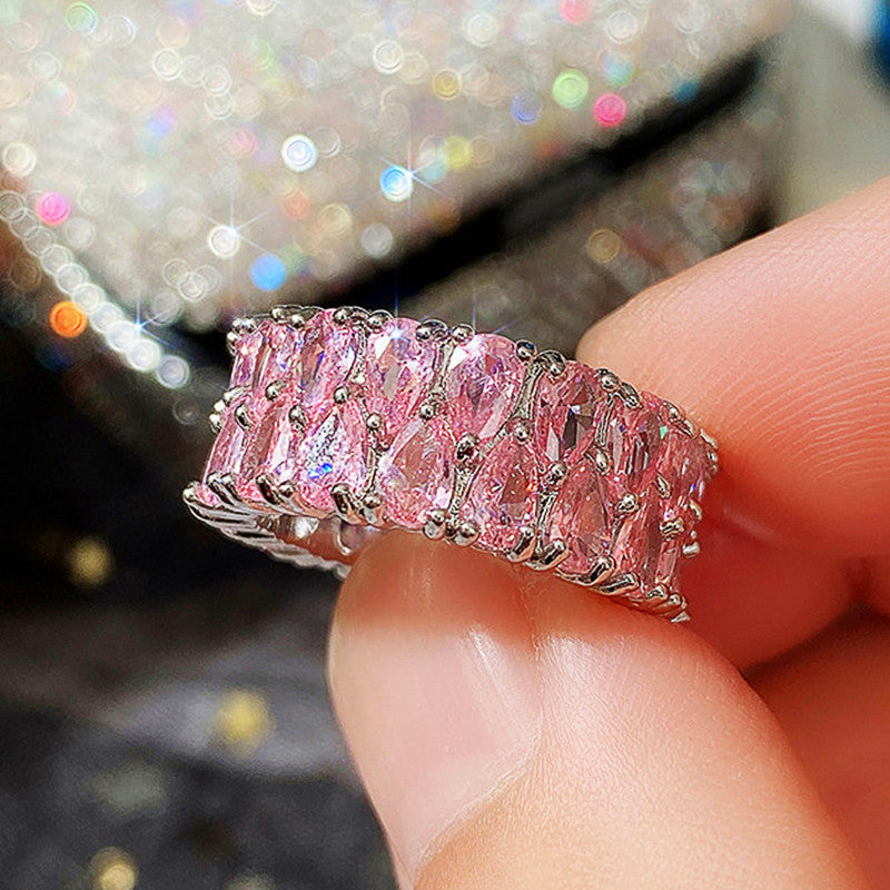 Gold Encrusted Zircon Ring Decoration
