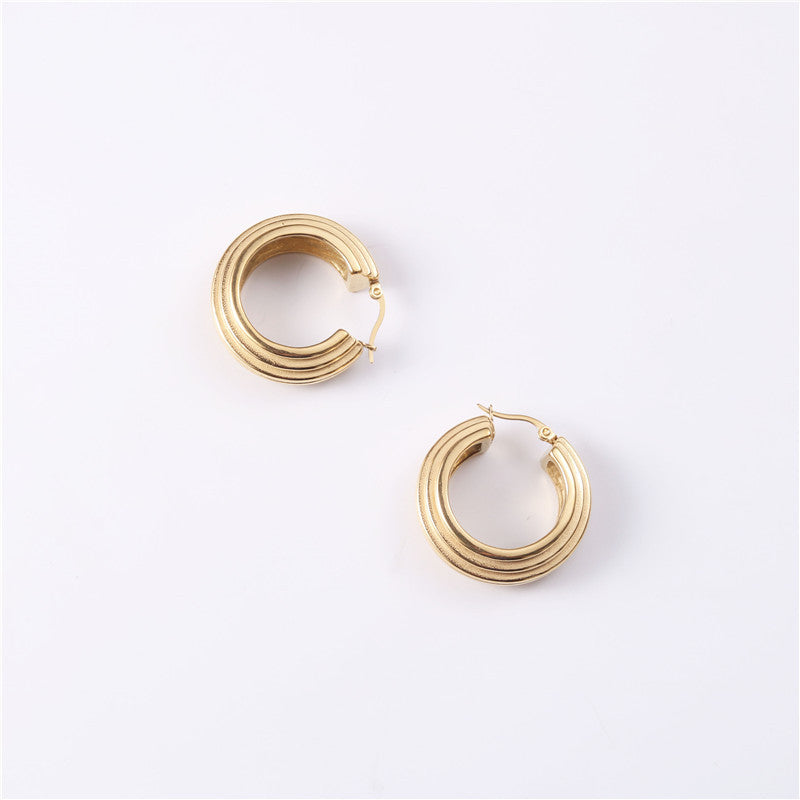 Exaggerated Big Earrings in Titanium Steel Design