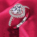 Round Cut Zircon Platinum Ring
