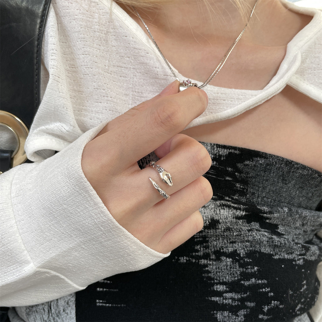 Vintage Snake Rose Design Ring