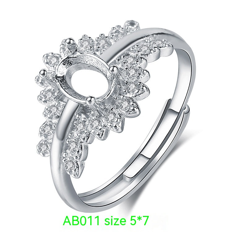925 Silver Plated 18k Platinum Ring Frame Accessories
