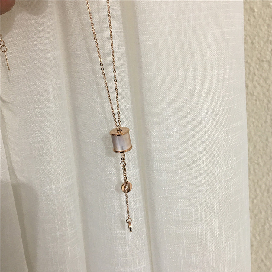 Titanium Steel Color-Fast Shell Pendant Necklace