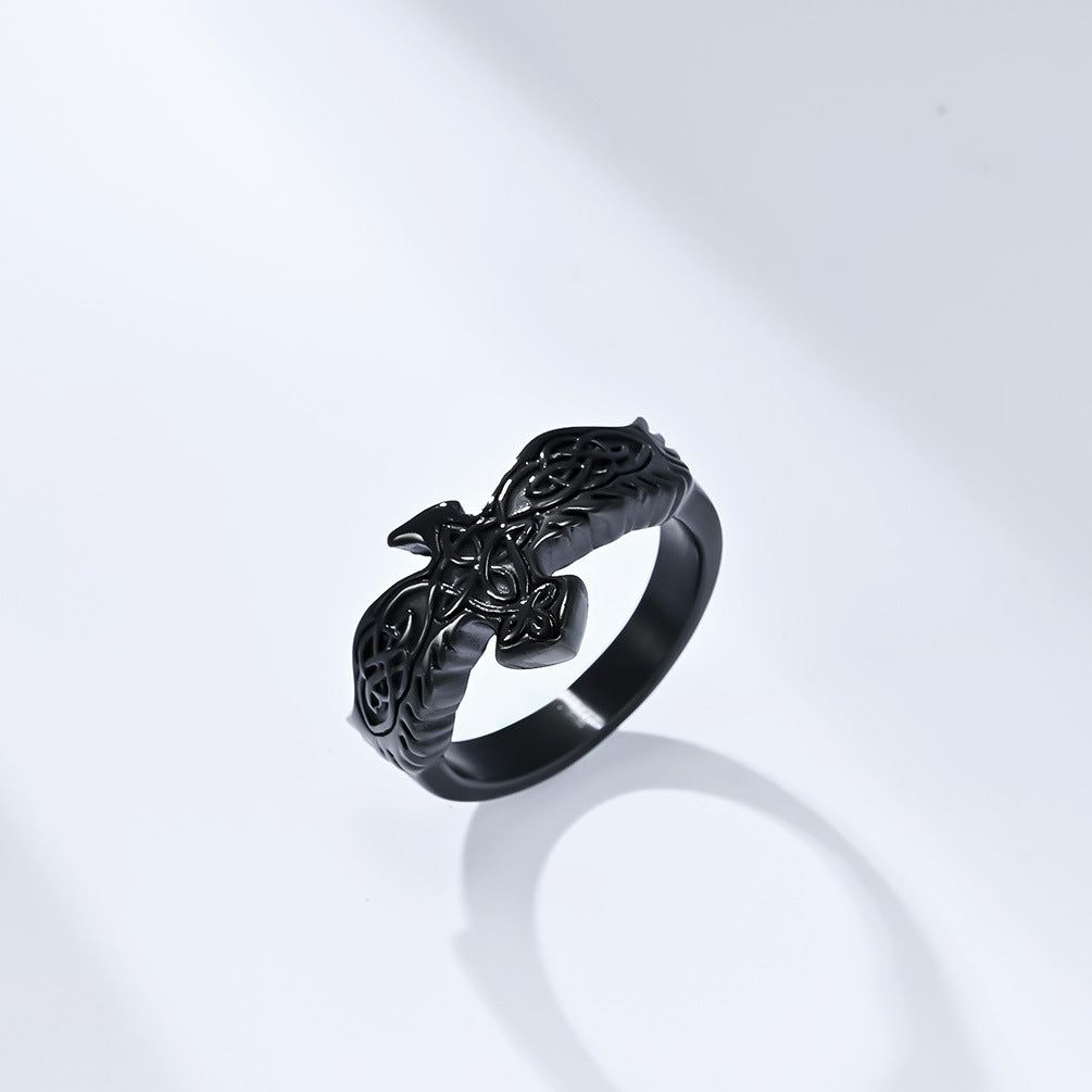 Nordic Wind Celtic Eternal Knot Eagle Titanium Ring
