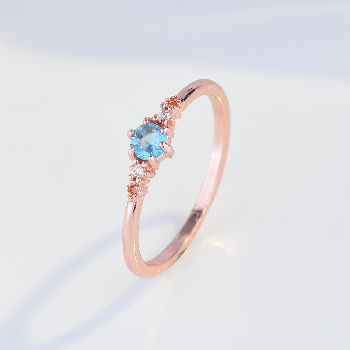 18k Platinum Plated Women's Imitation Aquamarine Ring