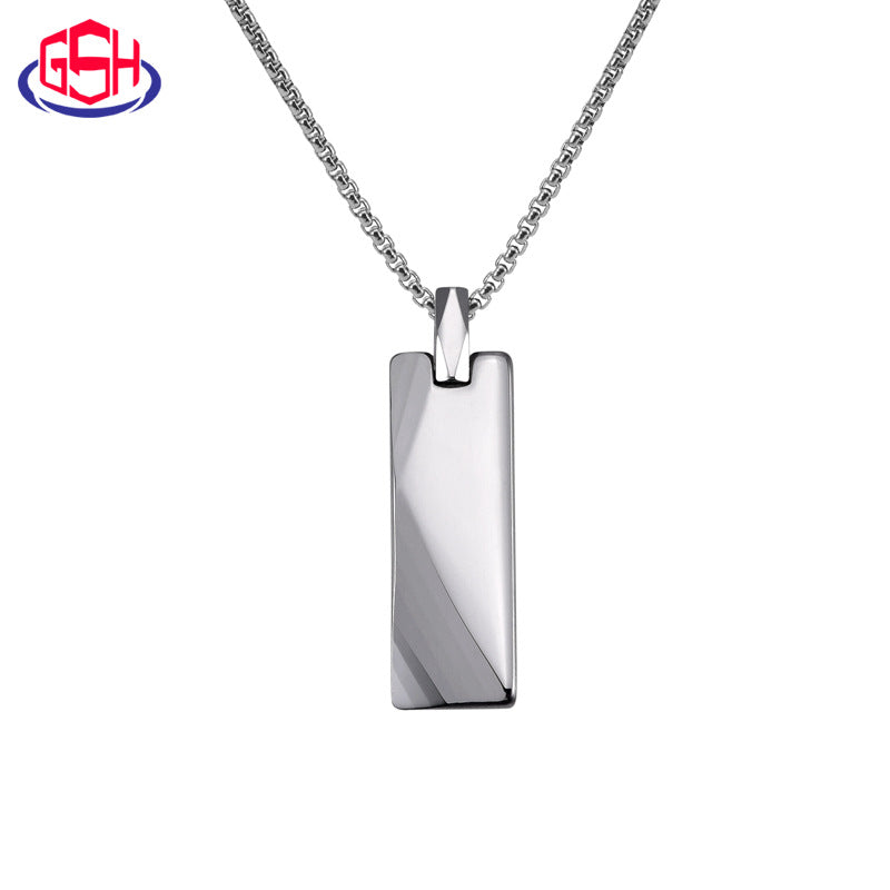 Stylish Tungsten Steel Pendant - Men's Long Necklace