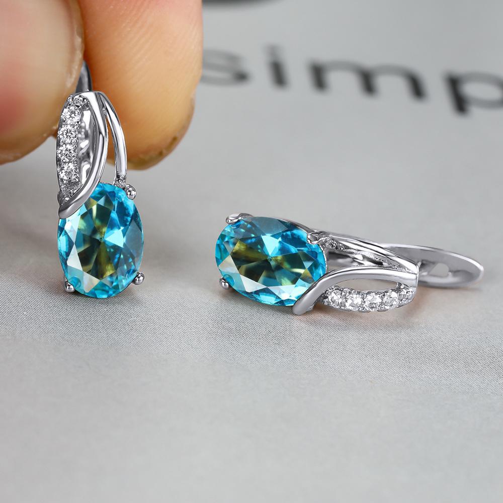 Vintage Oval Cut Zircon Earrings for Bridesmaids