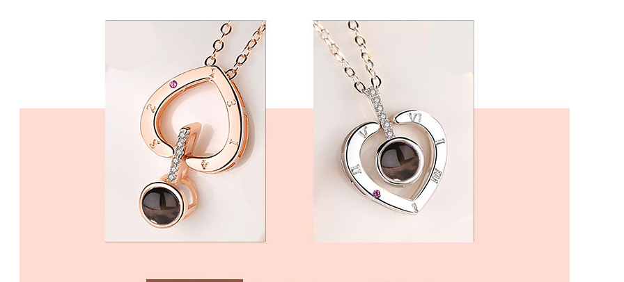 S925 Silver Pendant Necklace in 100 Languages