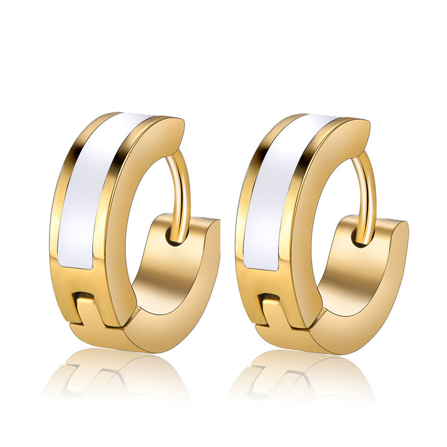 Minimalist Vacuum Plated Titanium Steel Stud Earrings