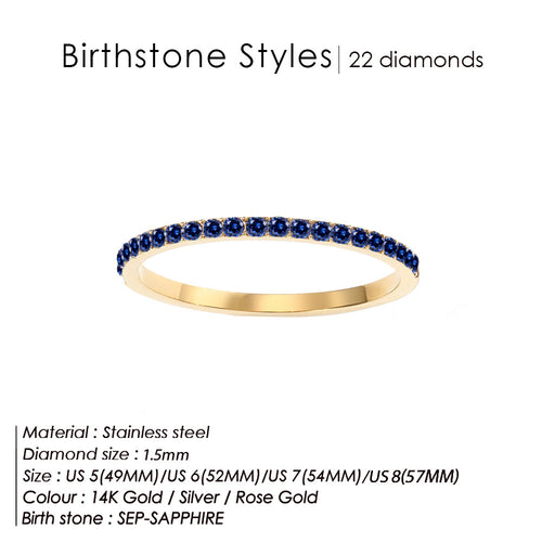Colorful Rhinestone Stainless Steel Ring