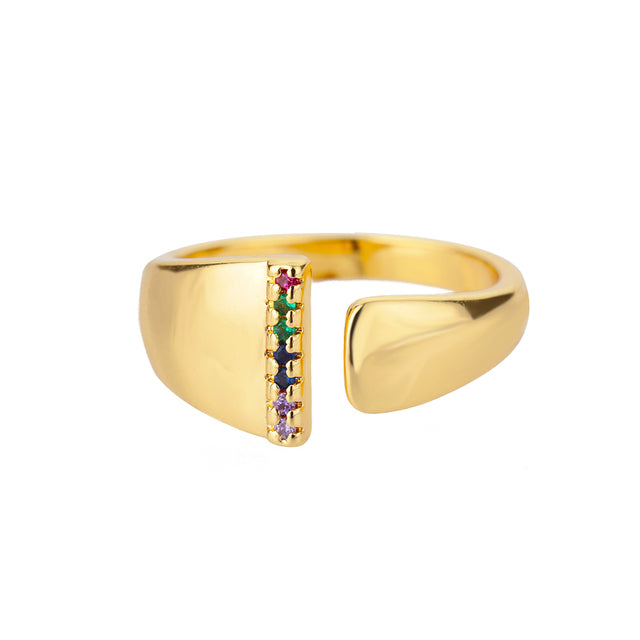 Colorful Zircon Women's Adjustable Vintage Ring Set