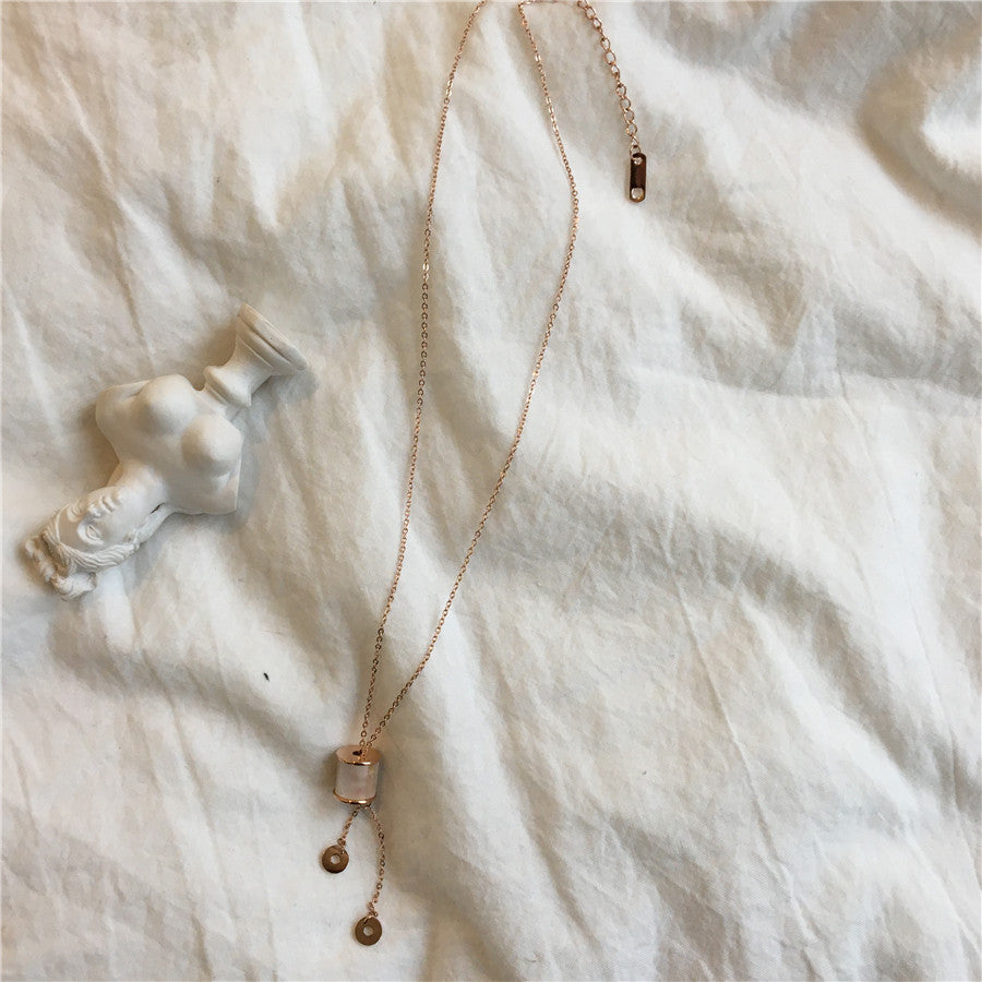 Titanium Steel Color-Fast Shell Pendant Necklace