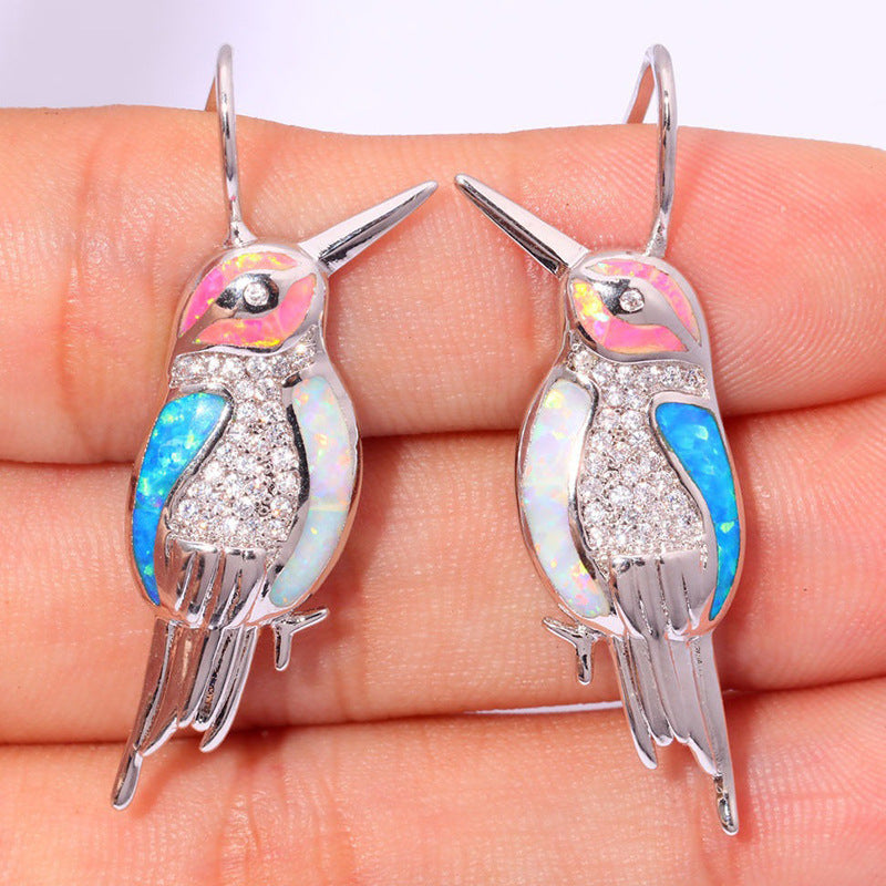 Vintage Colorful Glass Earrings with Platinum Plating