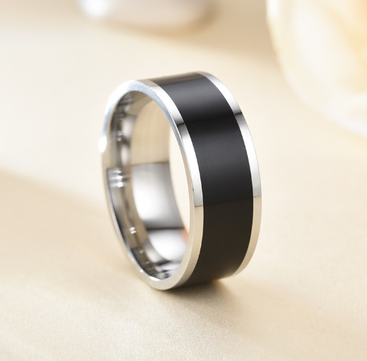 Black Tungsten Steel Business Fashion Ring