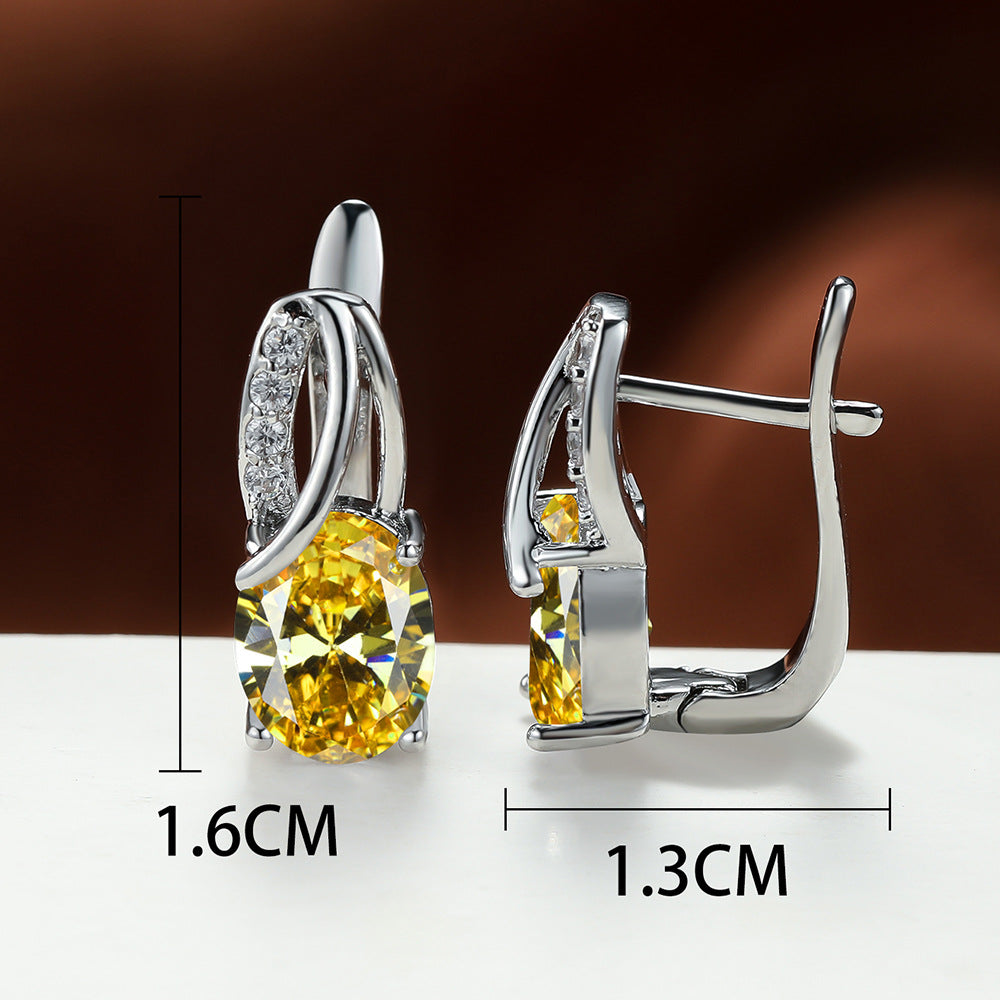 Vintage Oval Cut Zircon Earrings for Bridesmaids
