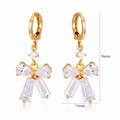 18K Gold/Platinum Plated Bowknot Zircon Earrings