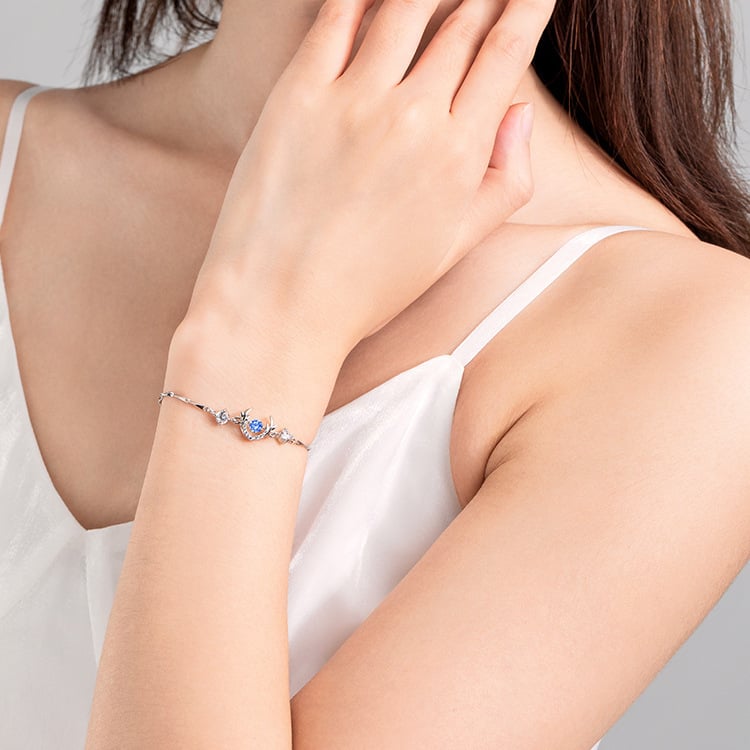 S925 Silver Deer Antler Bracelet