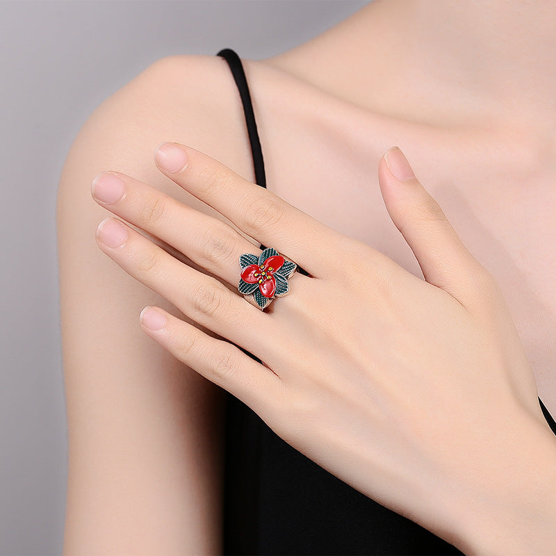 Women's Fashion Narcissus Silver Ring