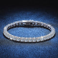 Platinum Silver Plated Full Row Moissanite Bracelet