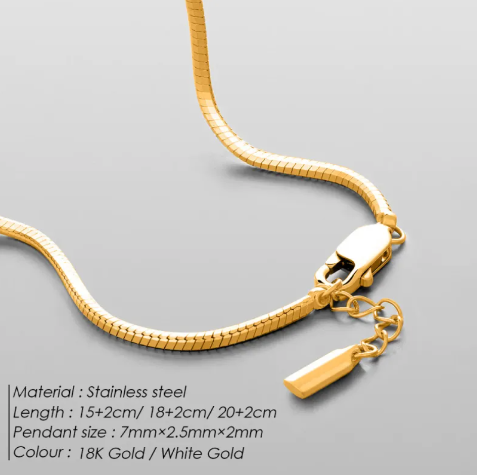 Octagonal Snake Bone Stainless Steel Bracelet
