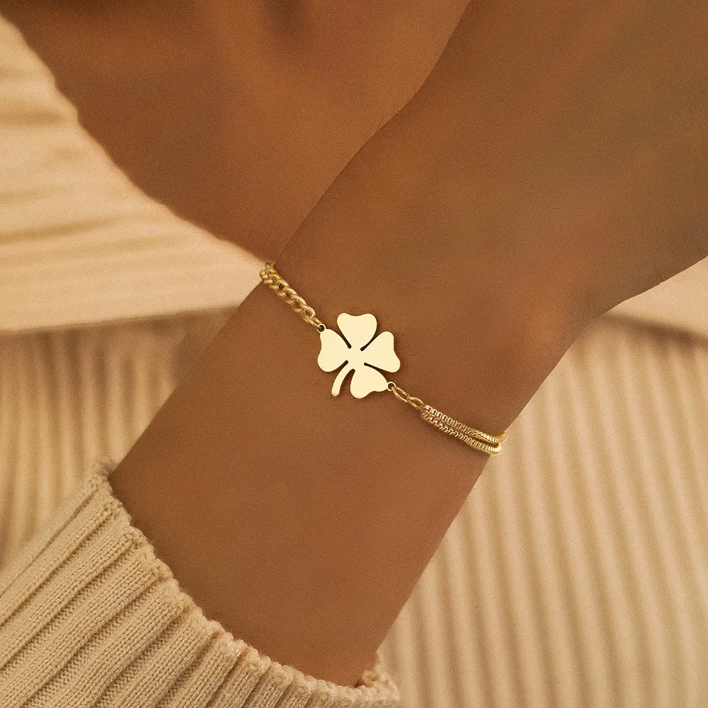Love Clover Titanium Steel Bracelet