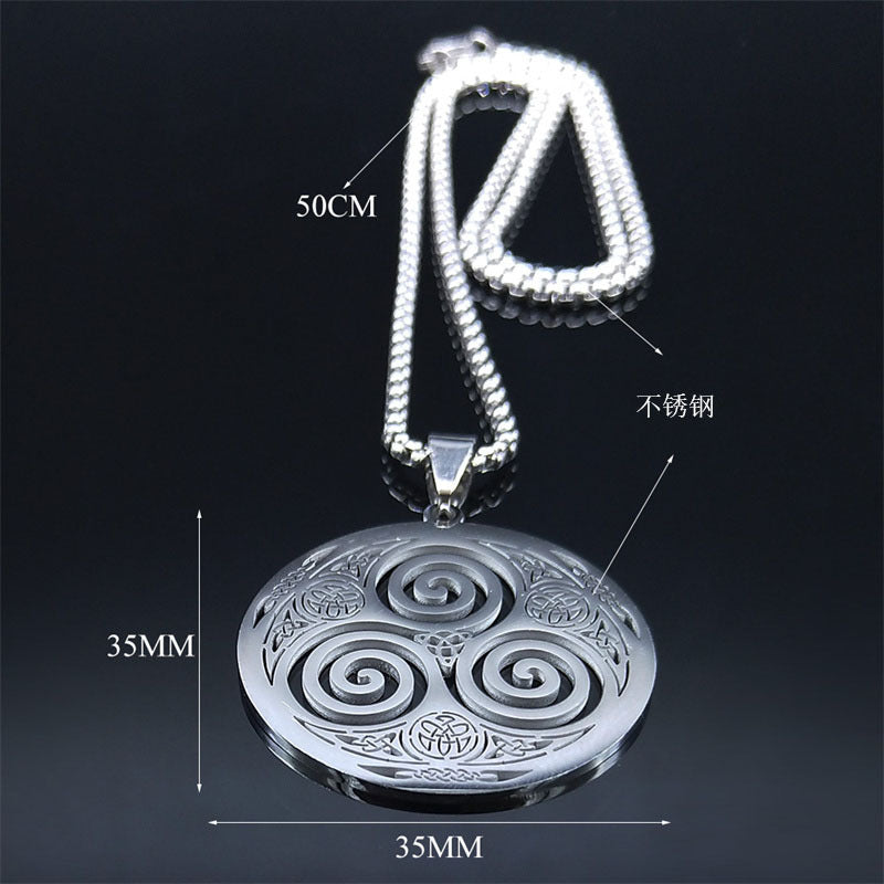 Men's Stainless Steel Pendant Box Chain Necklace