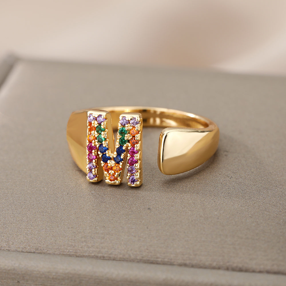 Colorful Zircon Women's Adjustable Vintage Ring Set