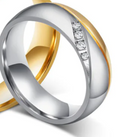 Engagement Ring, Couple Ring, Micro-Paved Titanium Ring