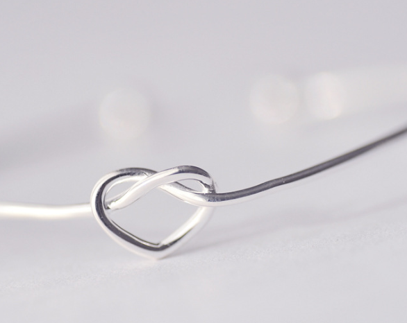 925 Silver Heart Open Bangle - Fresh & Simple Design