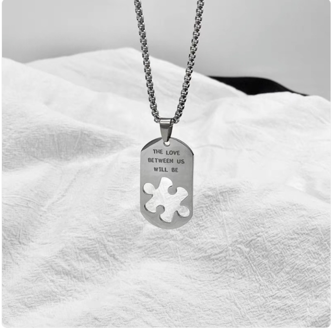 Women's Square Pendant Titanium Steel Necklace