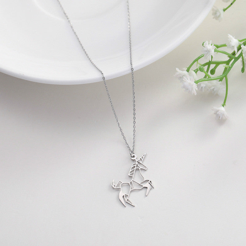 Unicorn Titanium Steel Necklace with Pendant